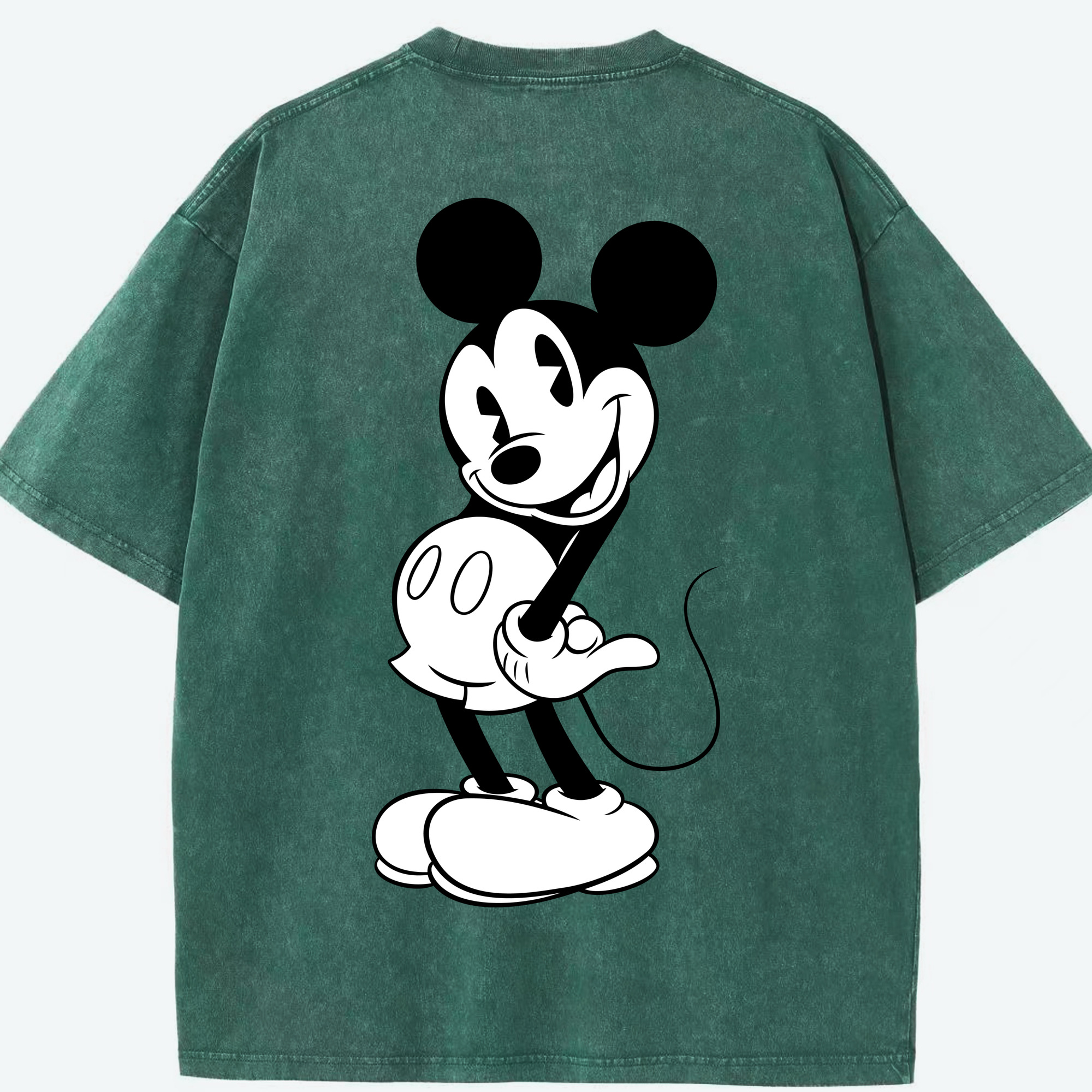 （画像用） ミッキーマウス Mickey Mouse 綿100% ヴィンテージ風 半袖Tシャツ（背面プリント）